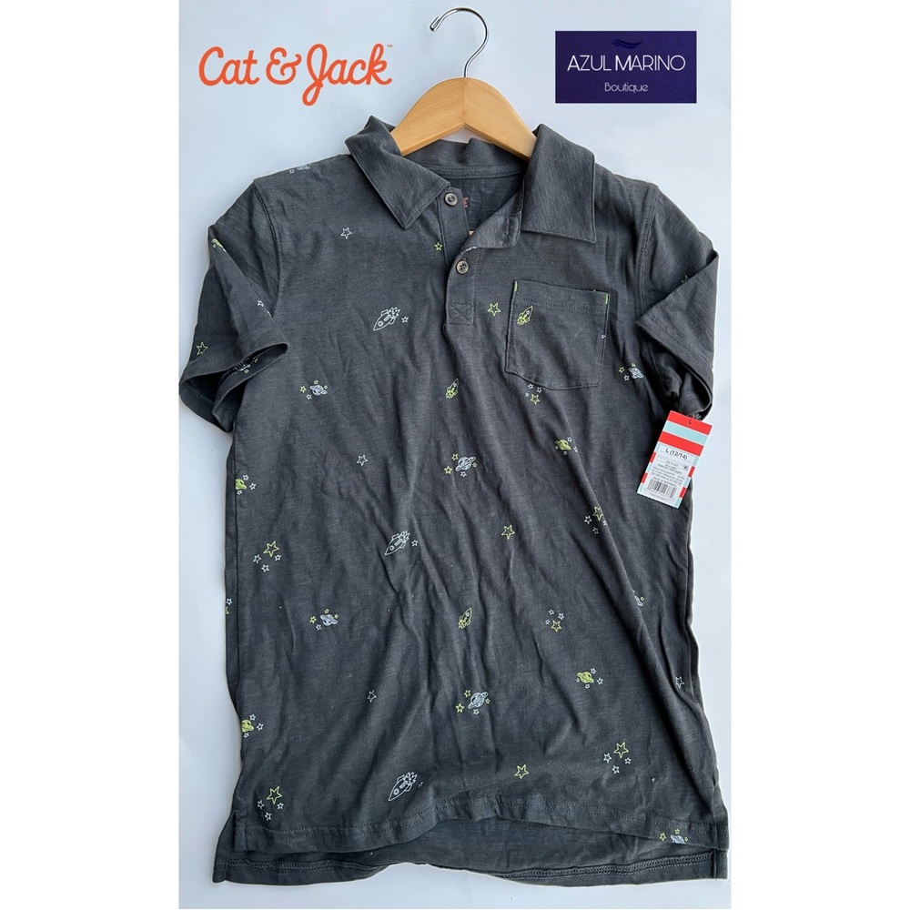 Cat & Jack — Boy’s Polo shirt in dark gray • Camisa estilo polo para niños •
